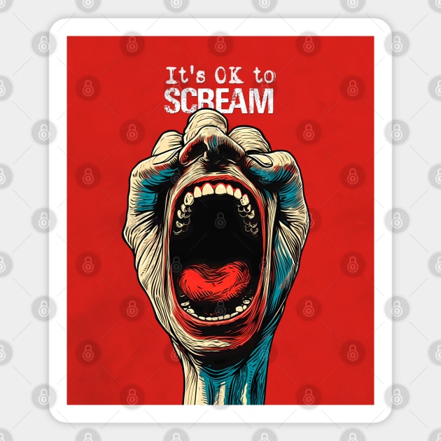 Screaming Hand: It's OK to Scream Magnet by Puff Sumo